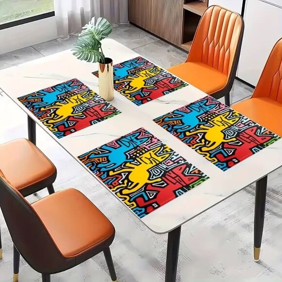 Keith Haring Pop Art Placemats. Table Mats. 4 pcs. - Picture 3 of 5
